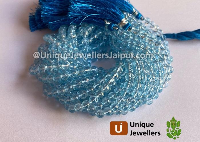 Sky Blue Topaz Faceted Round Beads