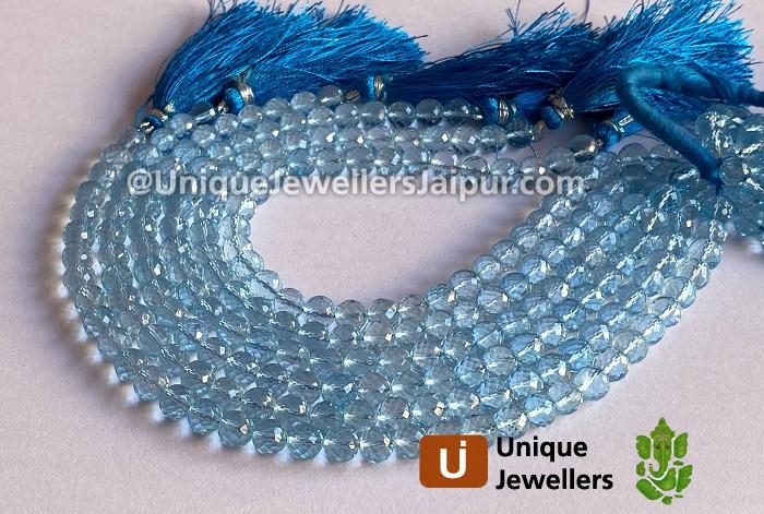 Sky Blue Topaz Far Faceted Round Beads