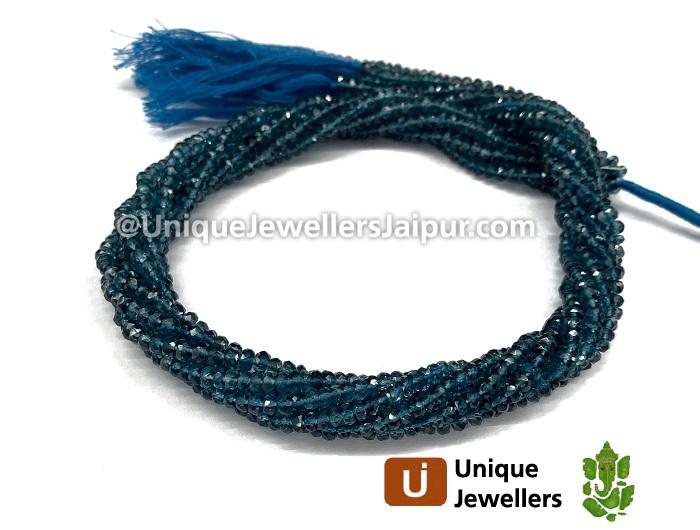 London Blue Topaz Faceted Roundelle Beads