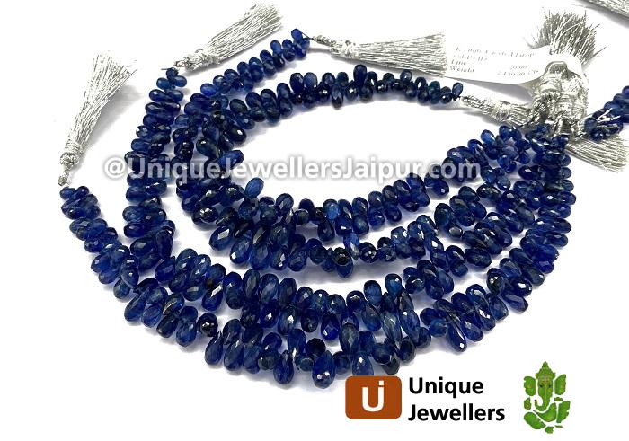 Deep Kyanite Faceted Drop Beads