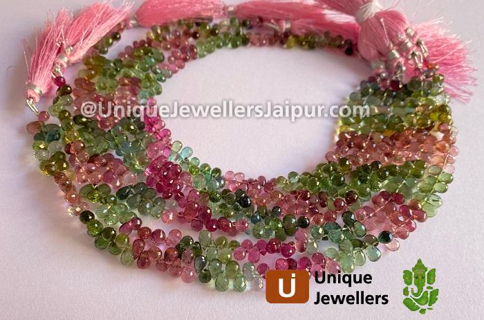 Tourmaline Faceted Drop Beads