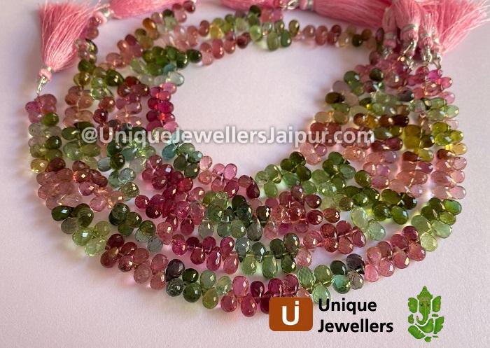 Tourmaline Faceted Drop Beads