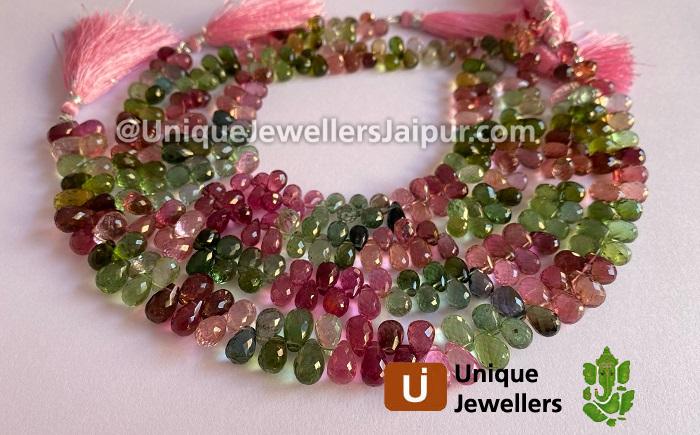 Tourmaline Far Faceted Drop Beads