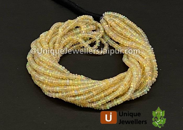 Orange Ethiopian Opal Smooth Roundelle Beads