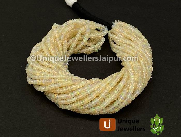 Yellow Ethiopian Opal Smooth Roundelle Beads