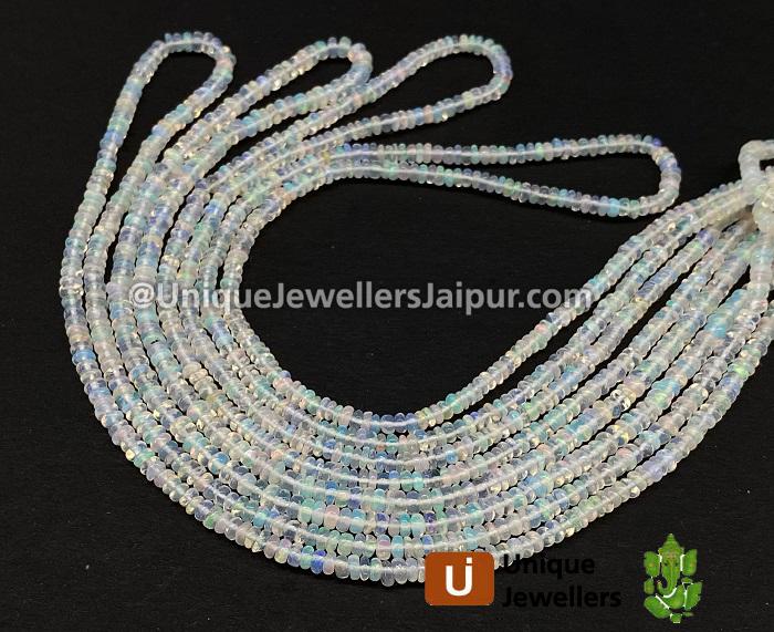 Off White Ethiopian Opal Smooth Roundelle Beads