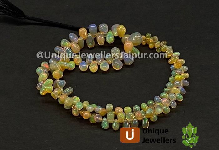 Orange Ethiopian Opal Smooth Drop Beads