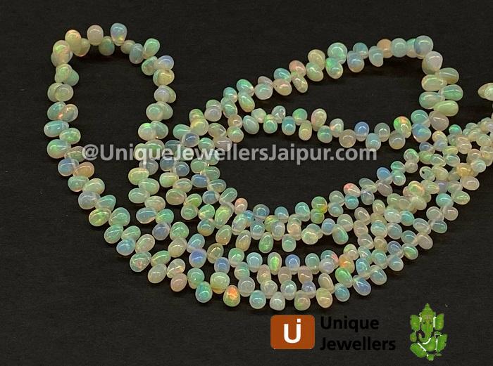 Yellow Ethiopian Opal Smooth Drop Beads