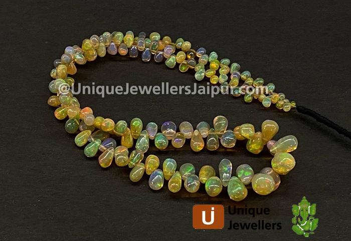 Orange Ethiopian Opal Smooth Drop Beads