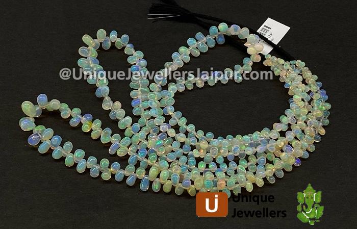 Yellow Ethiopian Opal Smooth Drop Beads