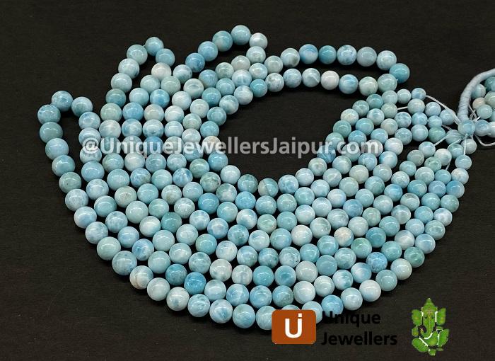 Larimar Smooth Round Balls Beads