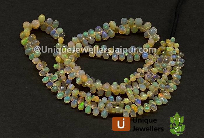 Orange Ethiopian Opal Faceted Drop Beads