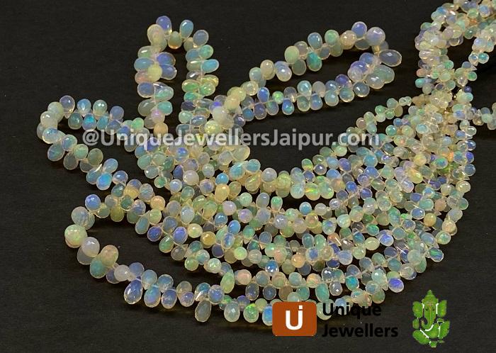 Yellow Ethiopian Opal Faceted Drop Beads