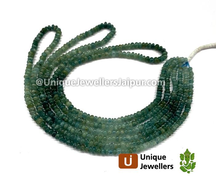 Grandidierite Shaded Smooth Roundelle Beads