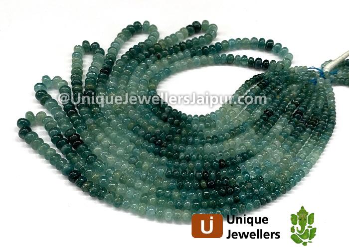 Grandidierite Shaded Smooth Roundelle Beads