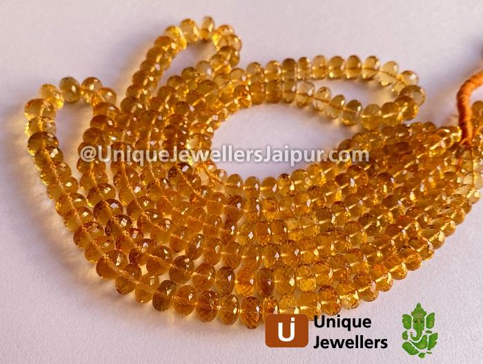 Citrine Far Faceted Roundelle Beads