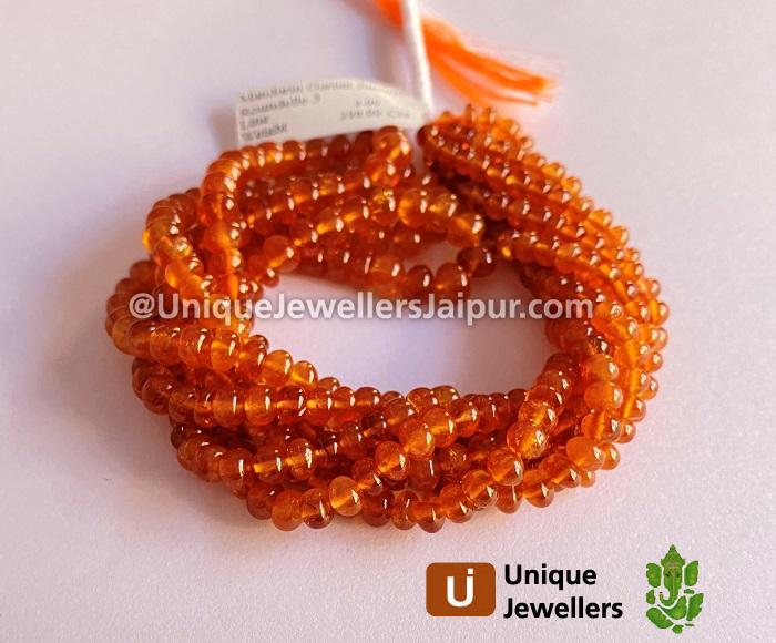 Mandarin Garnet Smooth Roundelle Beads