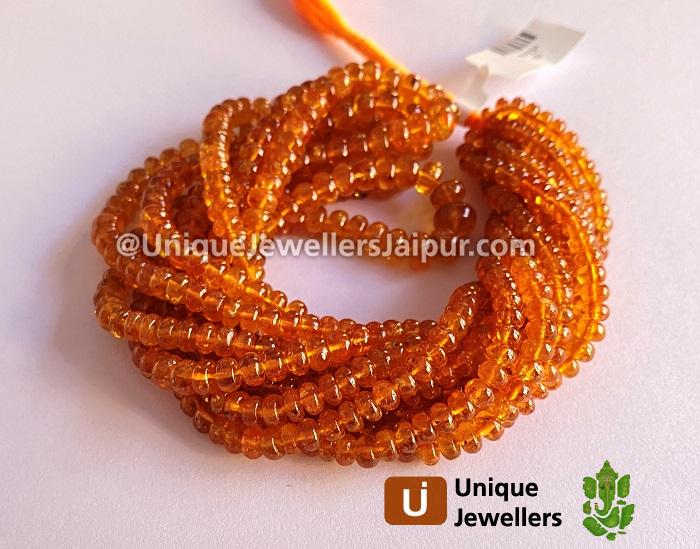 Mandarin Garnet Far Smooth Roundelle Beads