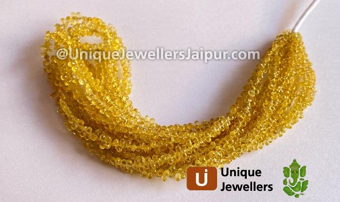 Yellow Songea Sapphire Faceted Drop Beads