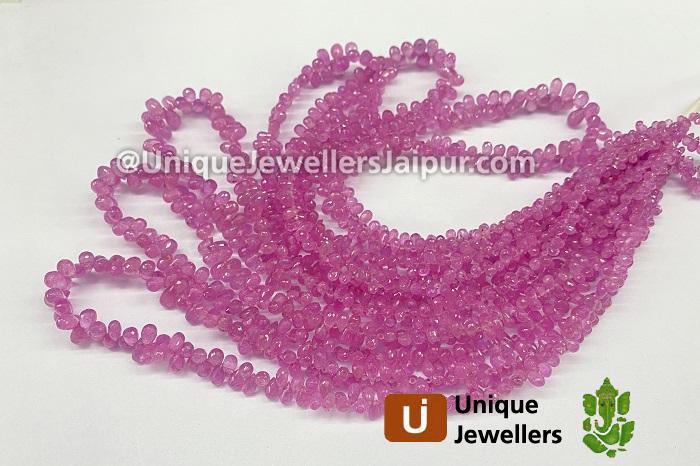 Pink Sapphire Faceted Drop Beads