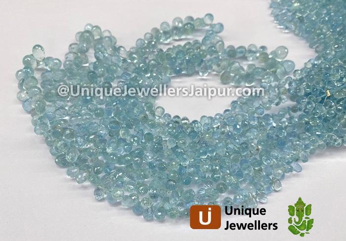 Aquamarine Faceted Drop Beads