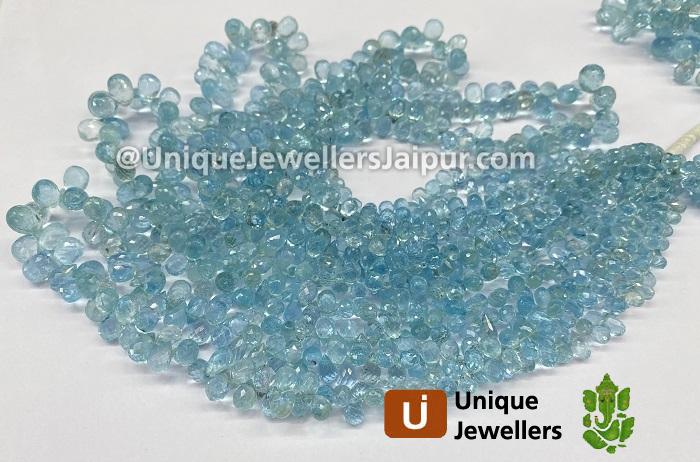 Aquamarine Faceted Drop Beads