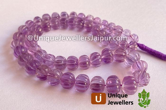 Amethyst Carved Pumpkin Beads