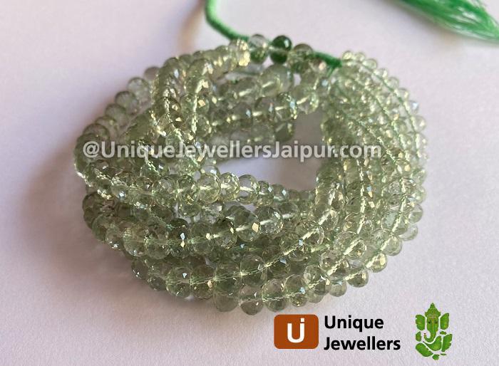 Green Amethyst Faceted Roundelle Beads