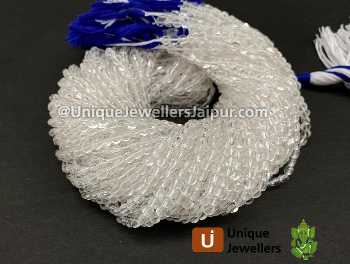 Crystal Quartz Faceted Coin Beads