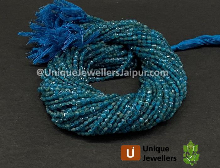 Neon Apatite Faceted Coin Beads