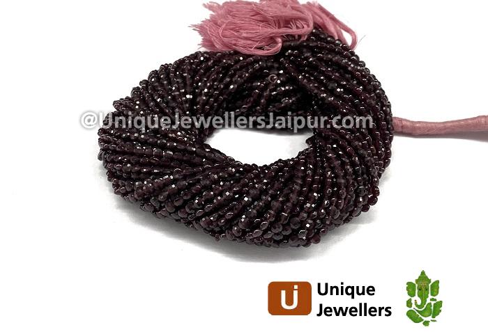 Rhodolite Garnet Faceted Coin Beads