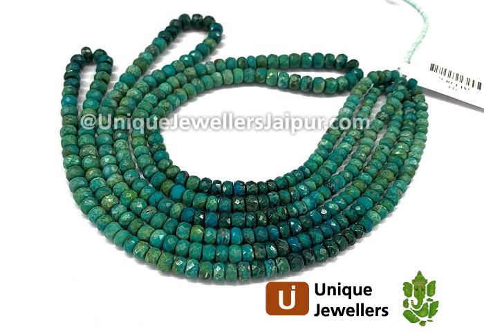 Chrysocolla Shaded Faceted Roundelle Beads