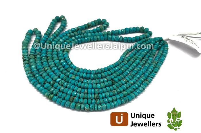 Sky Blue Chrysocolla Faceted Roundelle Beads