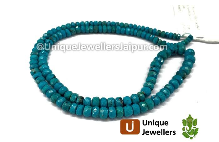 Blue Chrysocolla Faceted Roundelle Beads