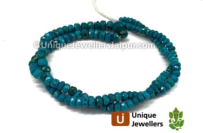 Deep Blue Chrysocolla Faceted Roundelle Beads