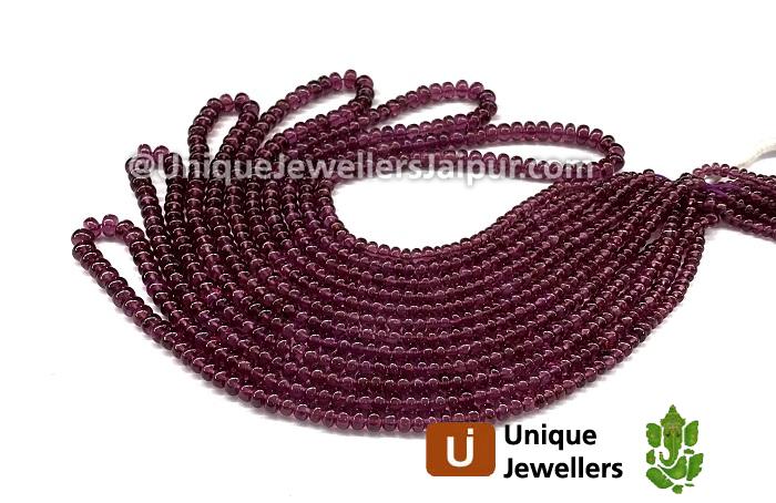 Rhodolite Garnet Smooth Roundelle Beads