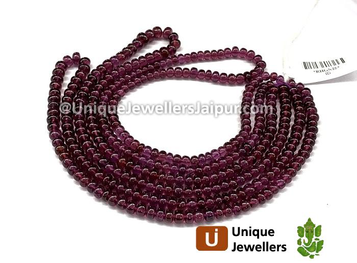 Rhodolite Garnet Far Smooth Roundelle Beads