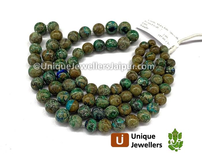 Azurite Malachite Smooth Round Balls Beads