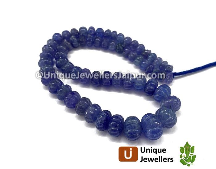 Tanzanite Carved Pumpkin Beads