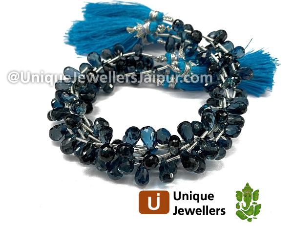London Blue Topaz Faceted Drop Beads