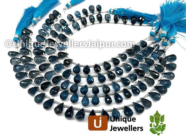 London Blue Topaz Far Faceted Drop Beads