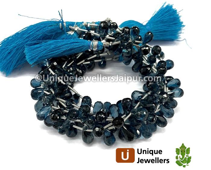 London Blue Topaz Faceted Long Drop Beads