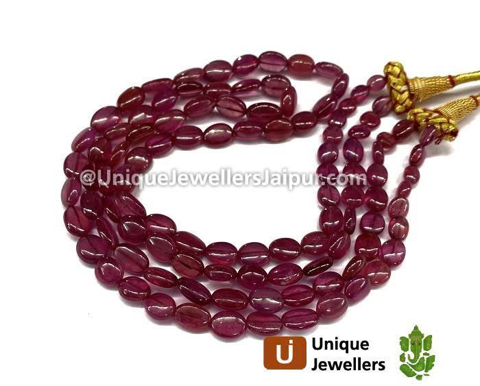 Ruby Smooth Oval Beads
