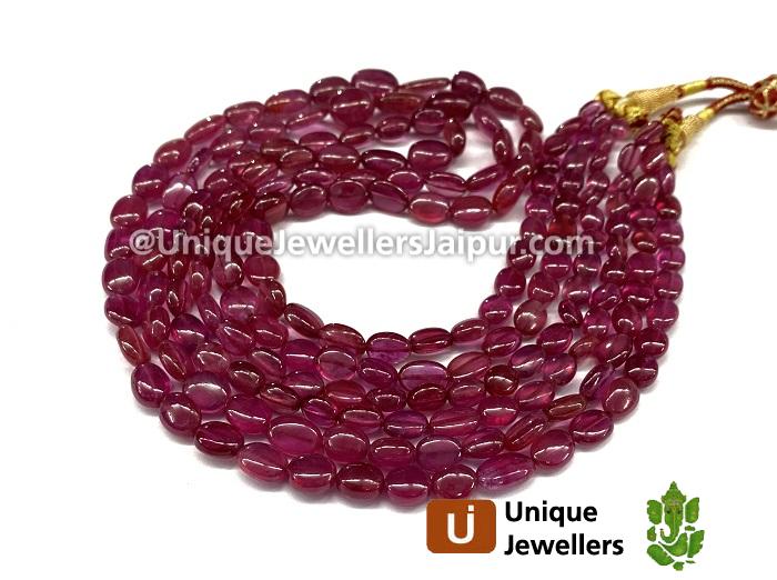 Ruby Smooth Oval Beads