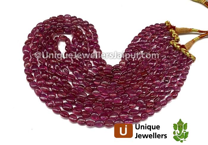 Ruby Smooth Oval Beads