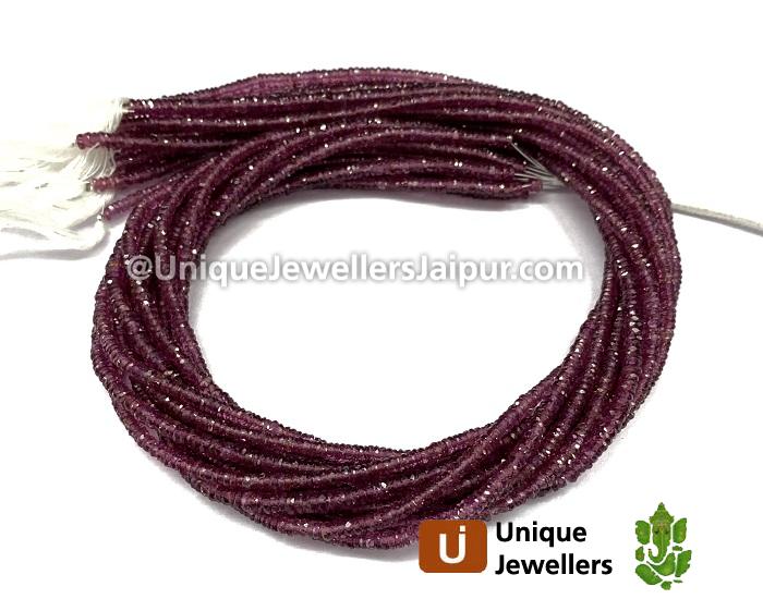 Rhodolite Garnet Faceted Tyre Beads