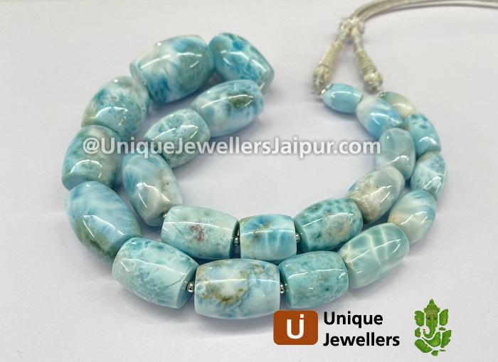 Larimar Smooth Barrel Beads