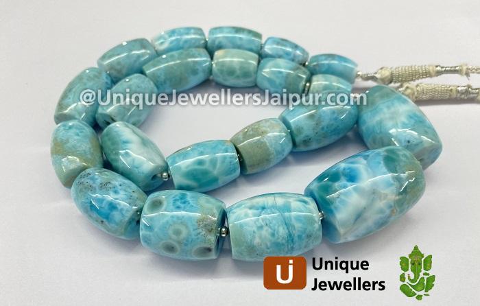 Larimar Far Smooth Barrel Beads