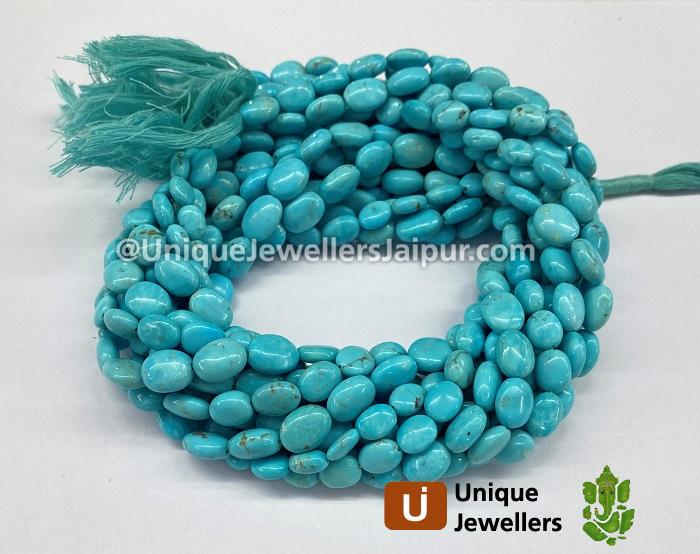 Sleeping Beauty Turquoise Smooth Oval Nugget Beads