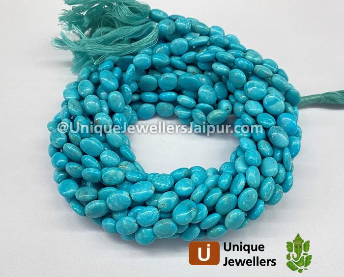 Sleeping Beauty Turquoise Smooth Oval Nugget Beads